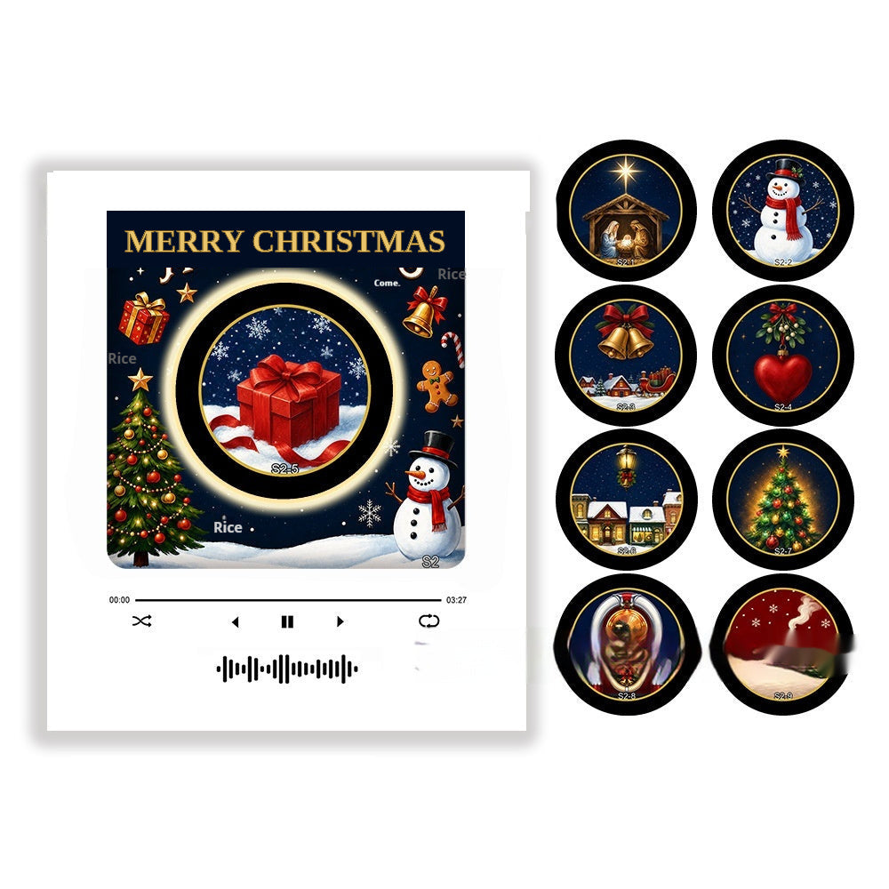 Design Bonhomme de neige : lecteur et ses 8 mini vinyles de Noël